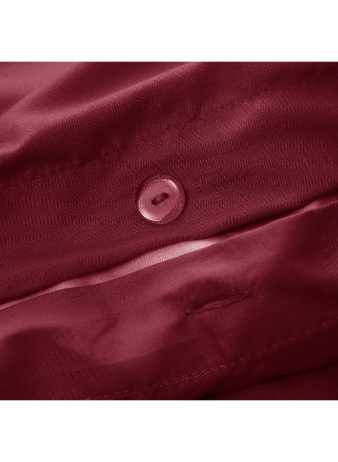 PanaX Bedding Duvet Cover Single Size Set- 1Pieces Duvet Cover 140X200Cm / 1Pieces-Pillow Sham 50X75Cm (Burgandy, Single) - Image 5