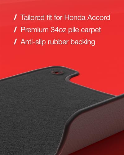 Nordstrand Floor Mats for Honda Accord 2018 2019 2020 2021 2022 Sedan 10 Custom 3D Fit 1st and 2nd Row Set of 4 Waterproof AntiSlip Backing 34oz Heavy Duty Carpet Mat All Weather Car Liner Floormats - Image 3