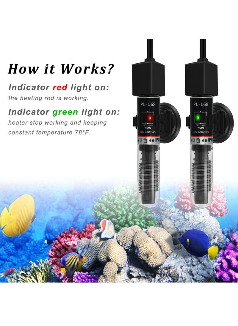 SYOSI 25W Aquarium Heater for Small Tanks, Ideal for Under 6 Gallon Fish Tanks, Betta, Turtle  - Image 4