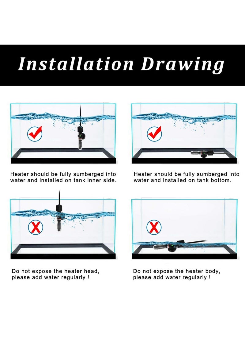SYOSI 25W Aquarium Heater for Small Tanks, Ideal for Under 6 Gallon Fish Tanks, Betta, Turtle  - Image 3