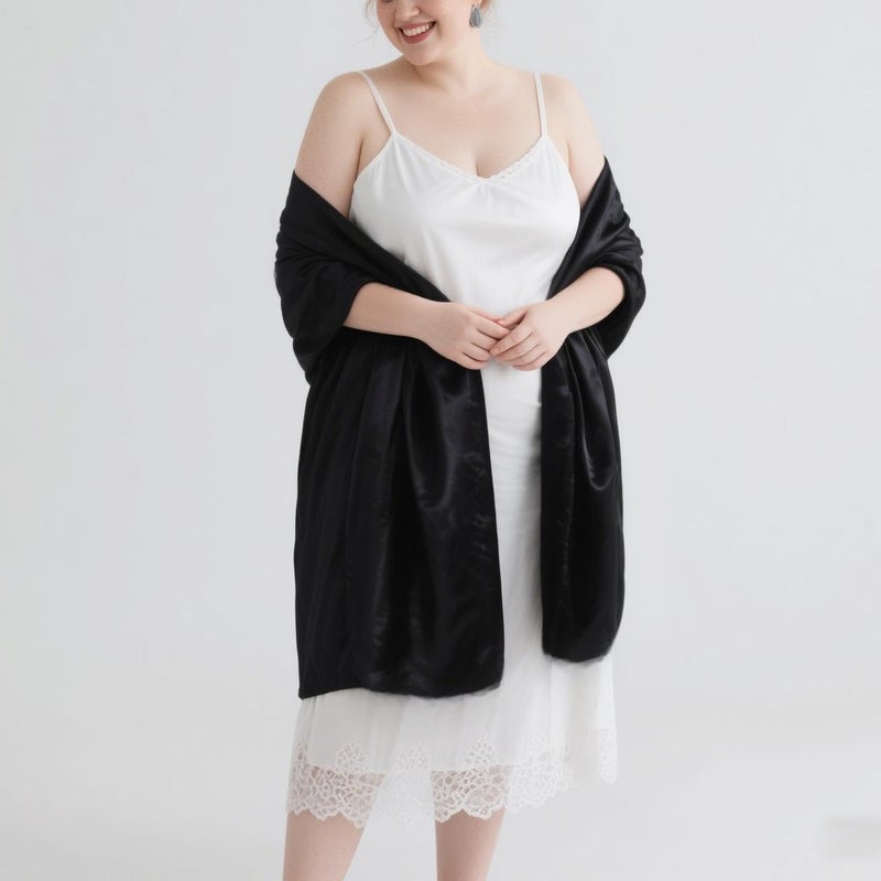 MLMW Shawls and Wraps for Evening Dresses Satin Shawl Wraps for Women Extra Long Wedding Shawls for Bridal Party - Image 2