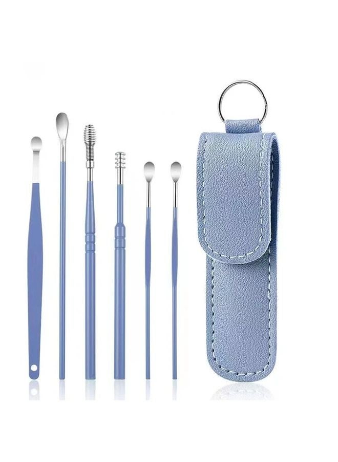 6Pcs Stainless Steel Ear Wax Cleaner Set Yellow Effectively Remove Ear Wax Comfortable Ear Picks - Image 5