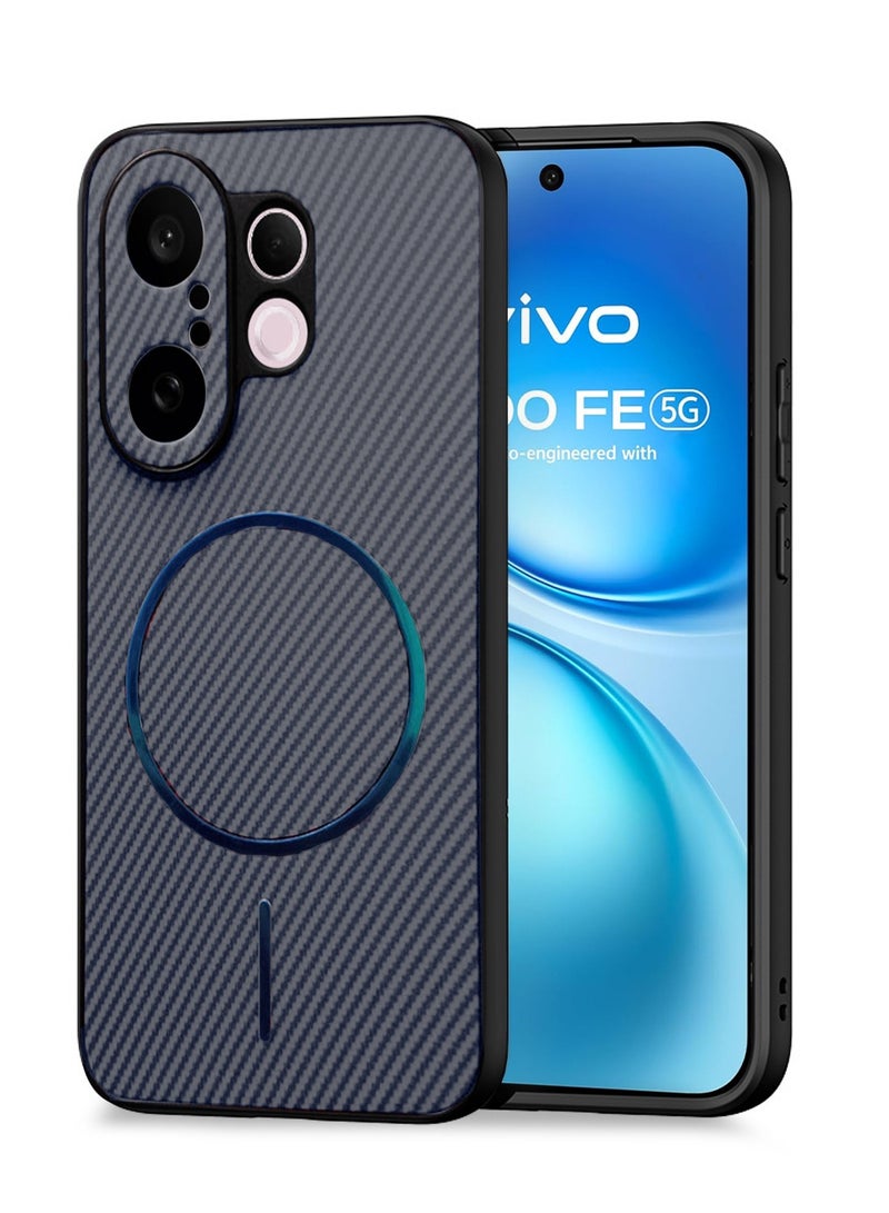 دبليو تيك غطاء خلفي واقٍ من السيليكون الناعم وألياف الكربون مع دعم Magsafe لهاتف vivo X200 FE 5G 2025 - رمادي (MCFPSN) - Image 1