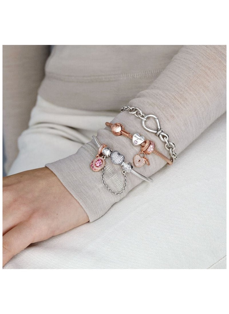 PANDORA - 14k Rose gold-plated mesh bracelet, 19 cm - Image 1