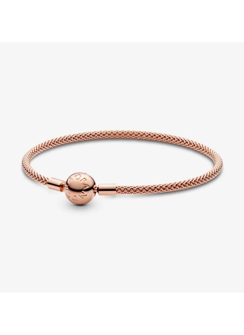 14k Rose gold-plated mesh bracelet, 19 cm