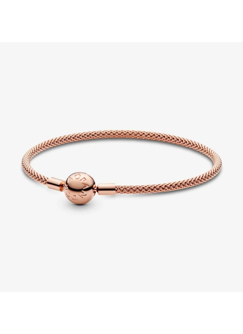 PANDORA - 14k Rose gold-plated mesh bracelet, 19 cm - Image 1