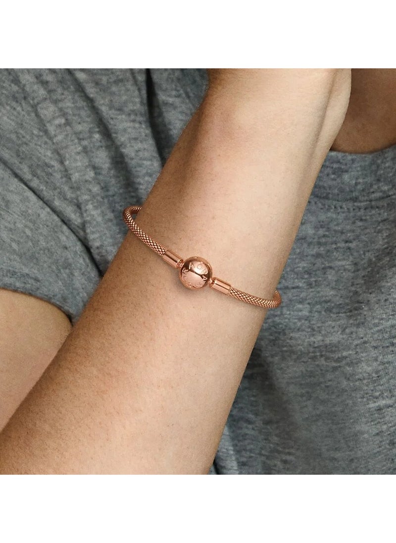 PANDORA - 14k Rose gold-plated mesh bracelet, 19 cm - Image 1