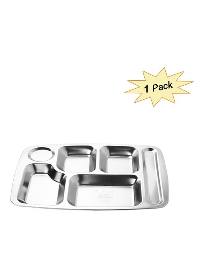 NIBEMINENT Divided Plate Meal Tray Grey - Image 1