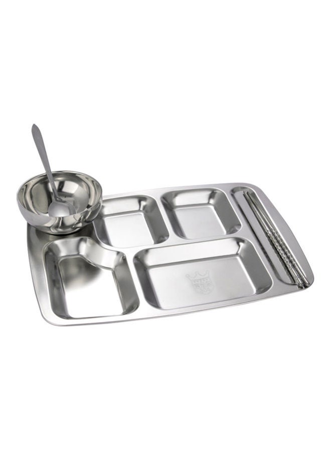 NIBEMINENT Divided Plate Meal Tray Grey - Image 2