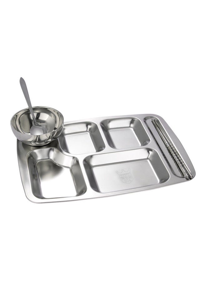 NIBEMINENT Divided Plate Meal Tray Grey - Image 4