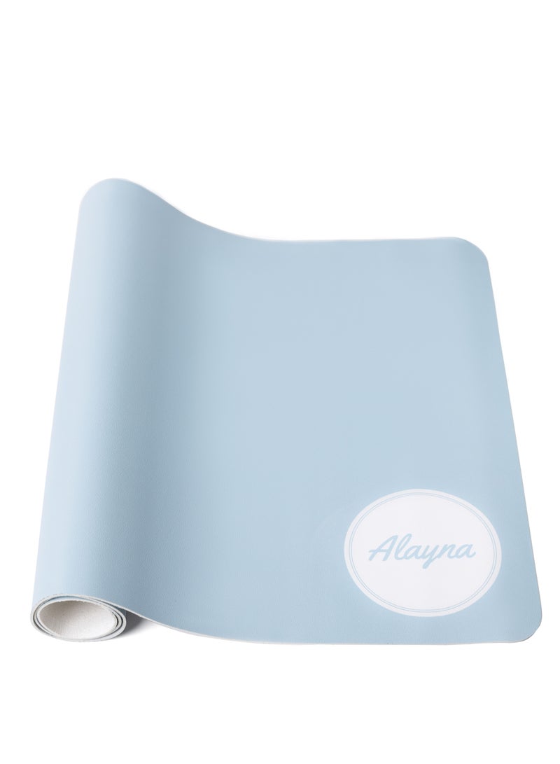 Alayna Non Slip PU Leather Desk Large Desk Pad Computer Desk Mat Laptop Mouse Pad Waterproof Desk Pad Protector Gaming Desk Pad blue - Image 4