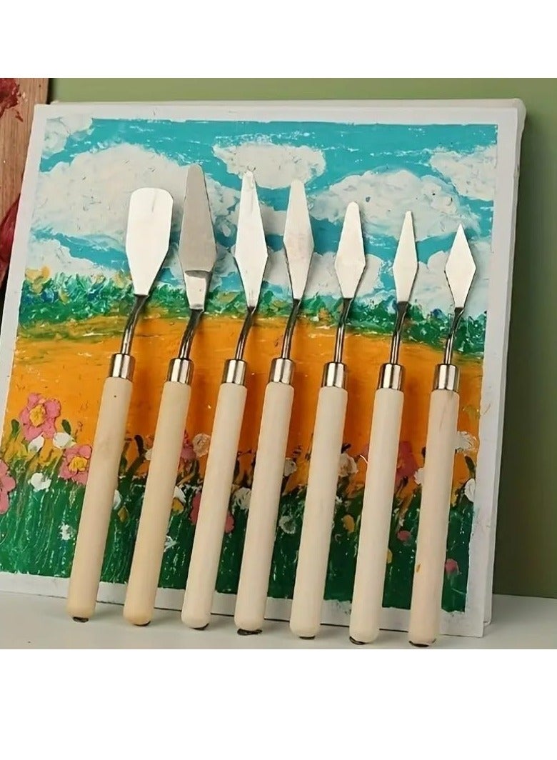 Fine Art oil painting scraper Set of 7, Professional Oil Painting Palette Knives, Multifunctional Scrapers for Oil Painting. - Image 2
