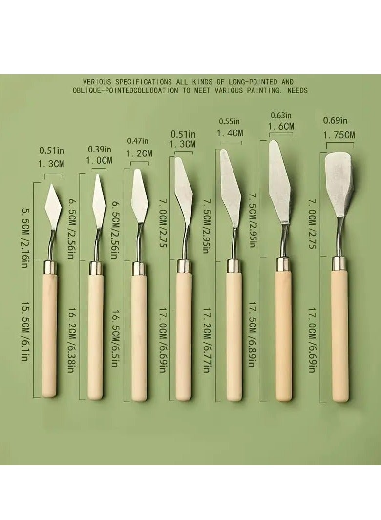 Fine Art oil painting scraper Set of 7, Professional Oil Painting Palette Knives, Multifunctional Scrapers for Oil Painting. - Image 3