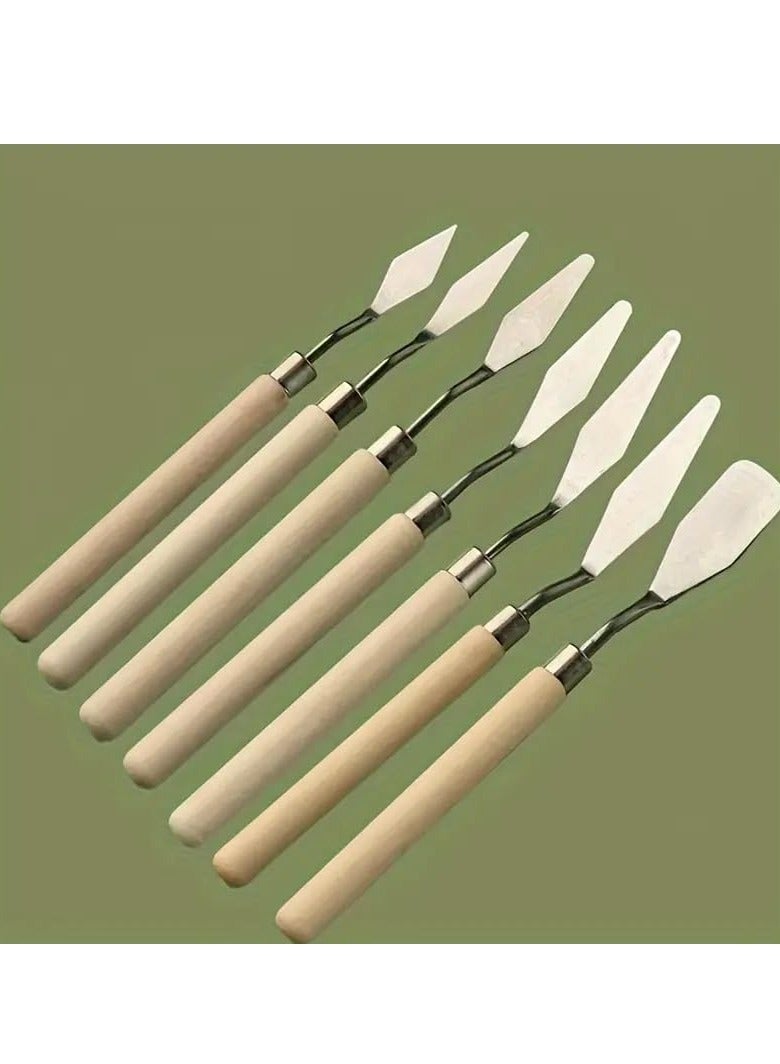 Fine Art oil painting scraper Set of 7, Professional Oil Painting Palette Knives, Multifunctional Scrapers for Oil Painting. - Image 1