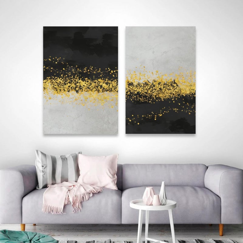 ماركتنا لوحة قماشية ثنائية بتصميم مودرن بمقاس اجمالي 100×70 سم - Image 1