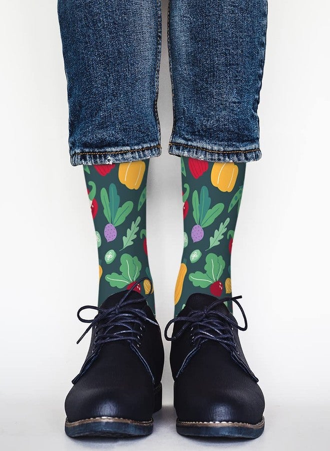 AOYEGO Vegetables Funny Socks Carrot Pepper Beet Squash Cherry Tomato Green Peas Cucumber Slices Novelty Casual Crew Socks Contrast Color Design for Women Men Gift - Image 5
