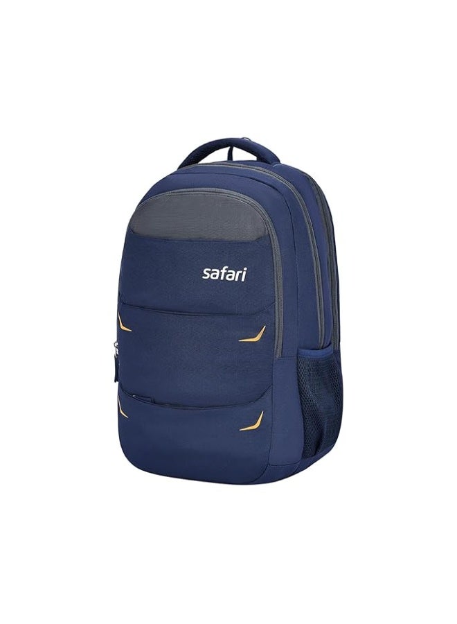 Safari Omega Pro Laptop Backpack With Raincover, 3 Compartments, Bottle Holder, Organizer, Unisex Bag For Boys & Girls, School/College/Office/Travel Bag, Color- Blue, 35L - Image 1