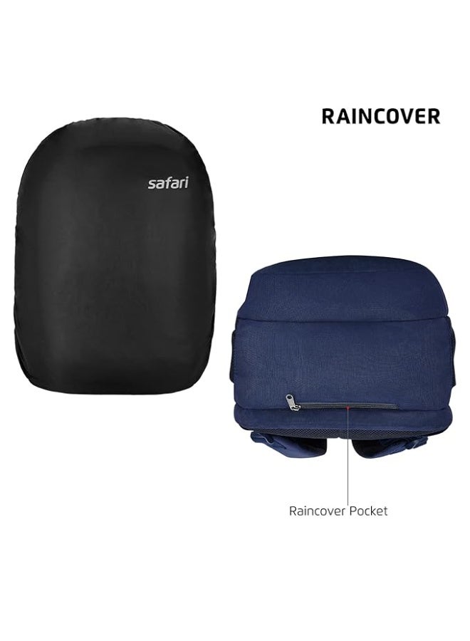 Safari Omega Pro Laptop Backpack With Raincover, 3 Compartments, Bottle Holder, Organizer, Unisex Bag For Boys & Girls, School/College/Office/Travel Bag, Color- Blue, 35L - Image 4