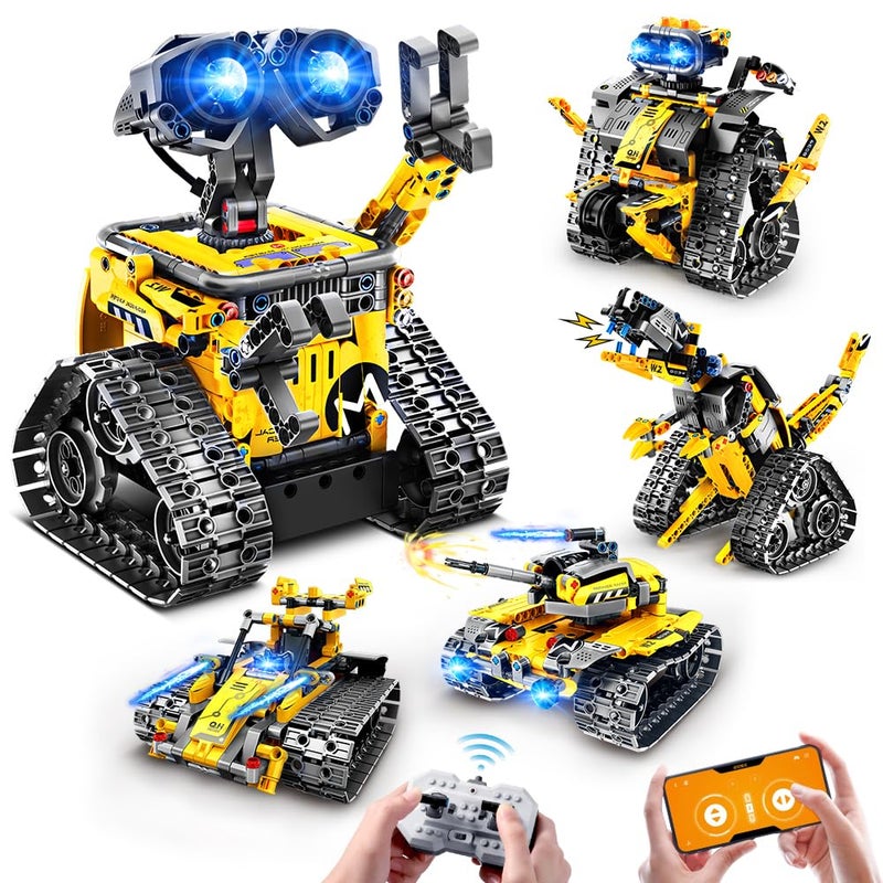 HOGOKIDS Robot Building Toys for Kids - 5 in 1 Remote & APP Controlled Building Set | RC Wall Robot/Engineer Robot/Mech Dinosaur STEM Toys for Boys Girls Age 6 7 8 9 10 11 12+ Year Old (520 Pcs) - Image 1