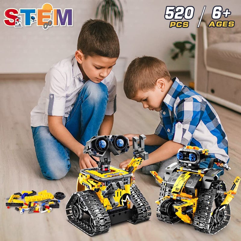 HOGOKIDS Robot Building Toys for Kids - 5 in 1 Remote & APP Controlled Building Set | RC Wall Robot/Engineer Robot/Mech Dinosaur STEM Toys for Boys Girls Age 6 7 8 9 10 11 12+ Year Old (520 Pcs) - Image 4