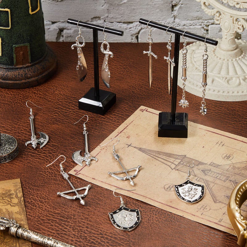 Fabbay 6 Pairs Christmas Gothic Earrings Medieval Jewelry Renaissance Dangle Sword Vampire Skull Axe Earrings for Women Party - Image 5
