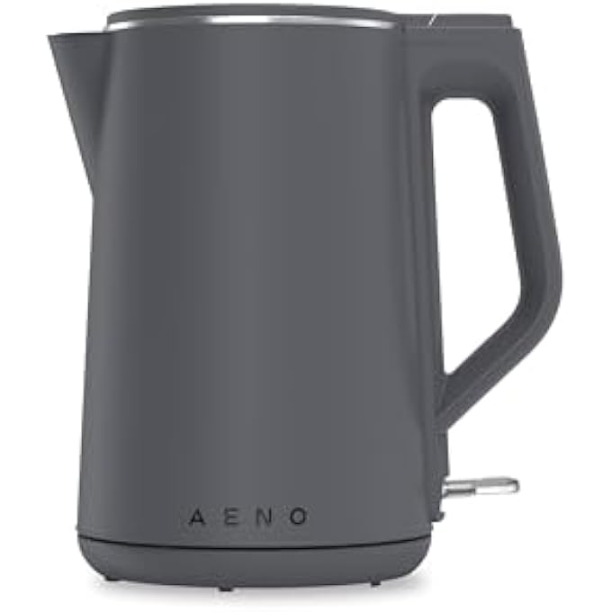 AENO غلاية كهربائية Ek4Uk 15 لتر جدار مزدوج SS304 1850 2200 واط وحدة تحكم Strix حماية من الغليان الجاف قاعدة سريعة الغليان 360 مؤشر LED صامت رمادي غامق - Image 1