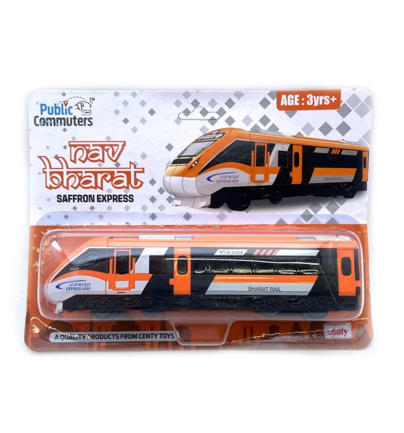 CENTY Nav Bharat Saffron Express Bullet Train Indian Rail Toy Model, Pull Back Action Toy Vehicle for Kids 3+ Years - Image 5