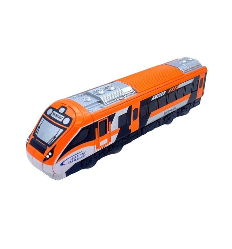 CENTY Nav Bharat Saffron Express Bullet Train Indian Rail Toy Model, Pull Back Action Toy Vehicle for Kids 3+ Years - Image 1