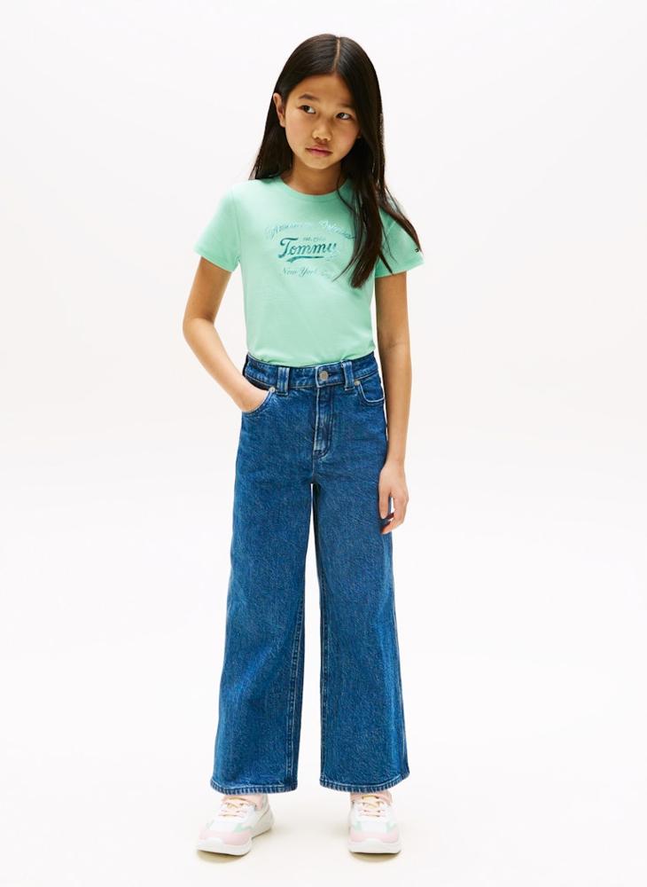 تومي هيلفيغر تيشيرت أطفال برقبة دائرية بطبعة كتابية - Image 3