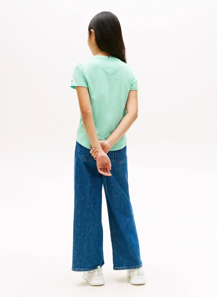 تومي هيلفيغر Kids Script Crew Neck T-Shirt