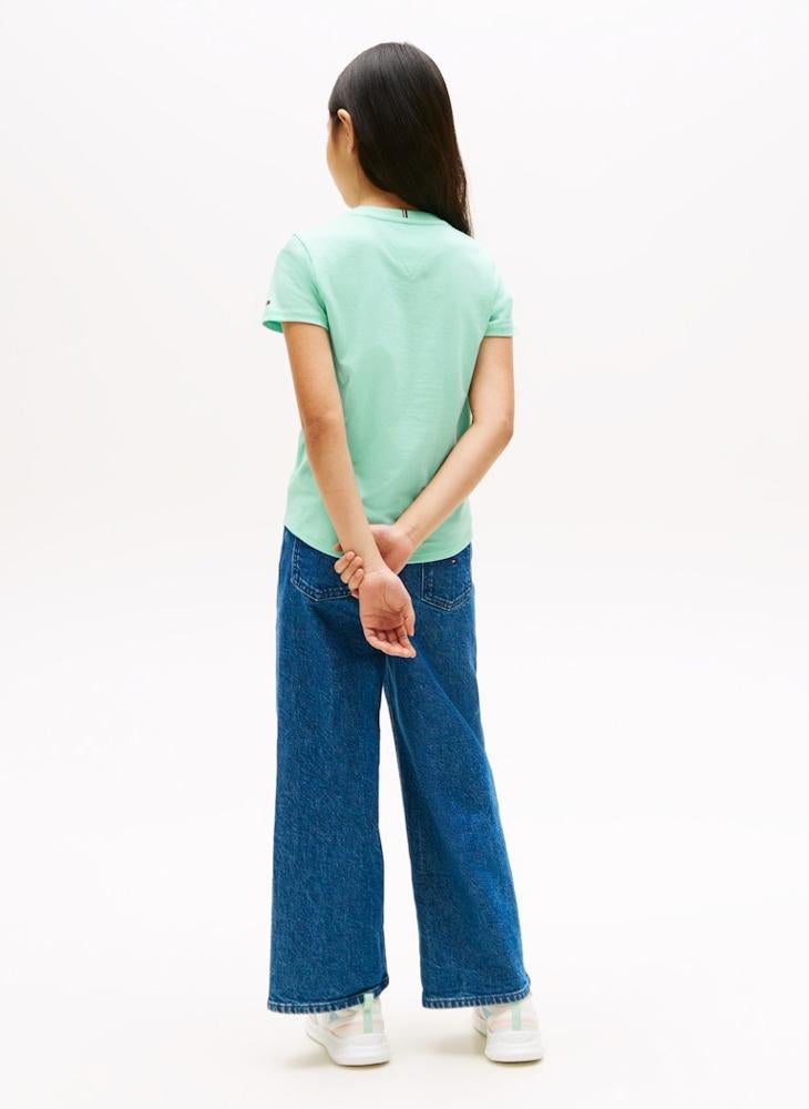 تومي هيلفيغر تيشيرت أطفال برقبة دائرية بطبعة كتابية - Image 2