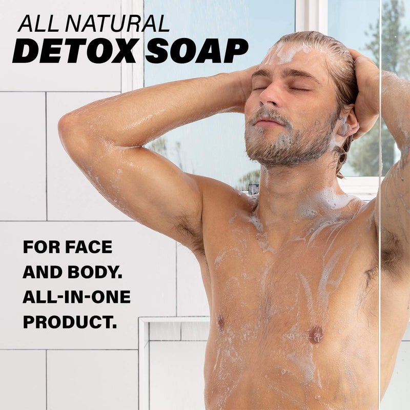 Southern Natural Handmade Activated Charcoal Soap Bar for Face & Body - Perfect for Sensitive Skin & Dry Skin Relief â€“ With Dead Sea Mud, Goat Milk & Peppermint Essential Oil â€“ 2 Pack, 4.5 oz - Image 2