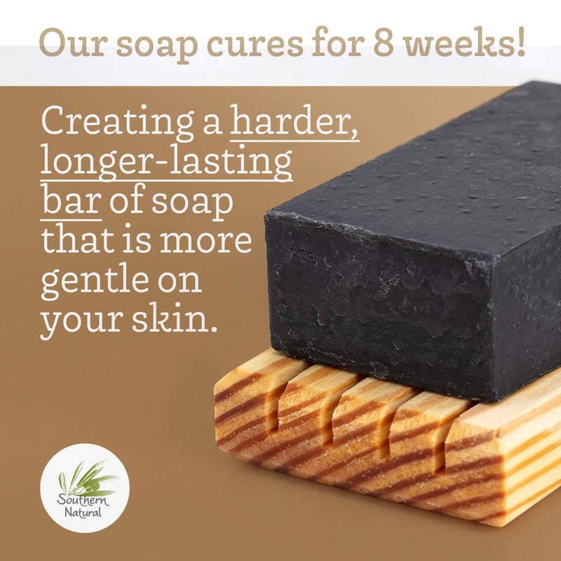 Southern Natural Handmade Activated Charcoal Soap Bar for Face & Body - Perfect for Sensitive Skin & Dry Skin Relief â€“ With Dead Sea Mud, Goat Milk & Peppermint Essential Oil â€“ 2 Pack, 4.5 oz - Image 5