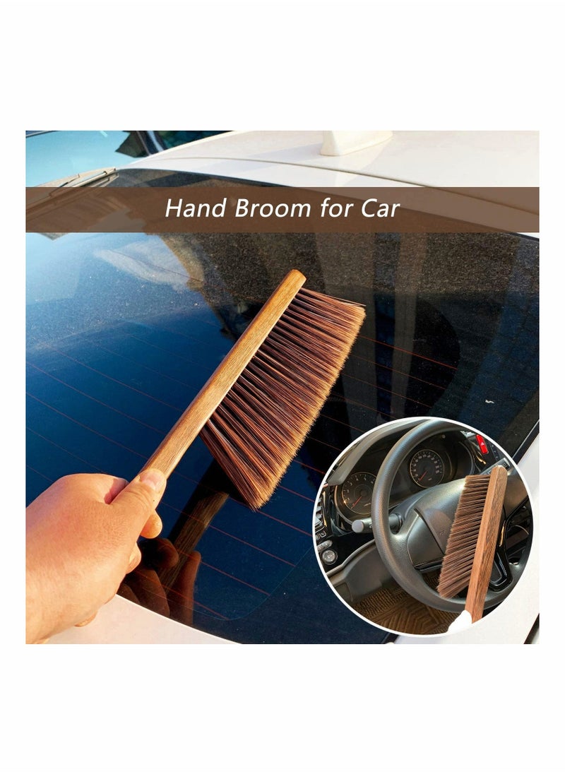 Generic - Hand Broom Cleaning Brushes-Soft Bristles Dusting Brush for Cleaning Car/Bed/Couch/Draft/Garden/Furniture/Clothes, Wooden Handle - Image 1