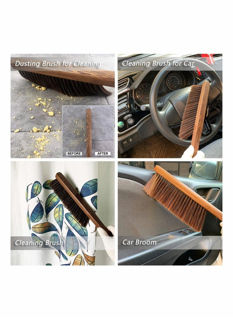 Generic - Hand Broom Cleaning Brushes-Soft Bristles Dusting Brush for Cleaning Car/Bed/Couch/Draft/Garden/Furniture/Clothes, Wooden Handle - Image 1