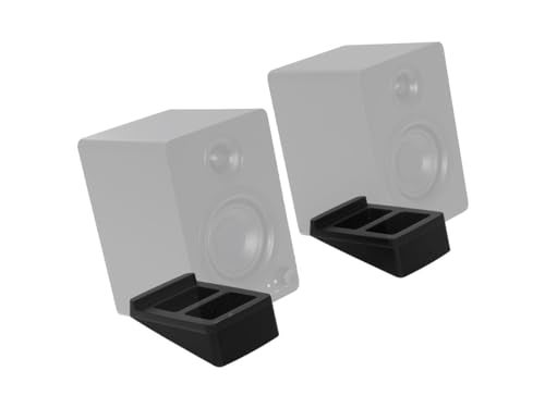 Monoprice Tilted Wedge Desktop Speaker Stands Pair for Small Sized Speakers AntiVibration 15 Degrees of Tilt for Bookshelf Speakers and Studio Monitors - Image 3