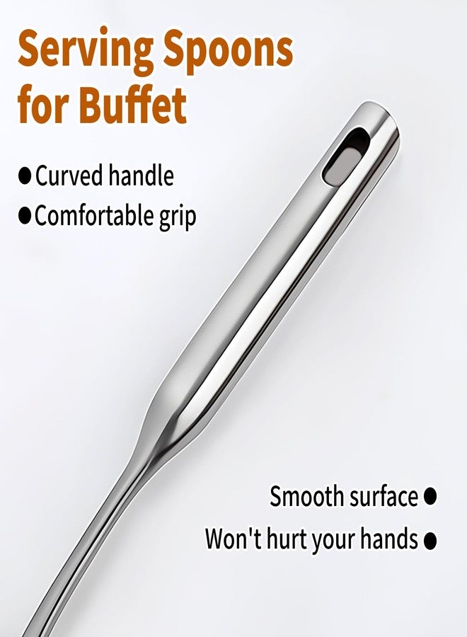 TBWHL Premium Brushed 304 Stainless Steel Large Serving Spoon, 12.5 Inch Kitchen Cooking Spoon with Ergonomic Handle, Good Grip Ergonomic Handle, Silver - Image 5