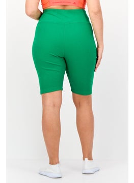 adidas Originals Women Sportswear Fit Biker Shorts, Green  - Image 3