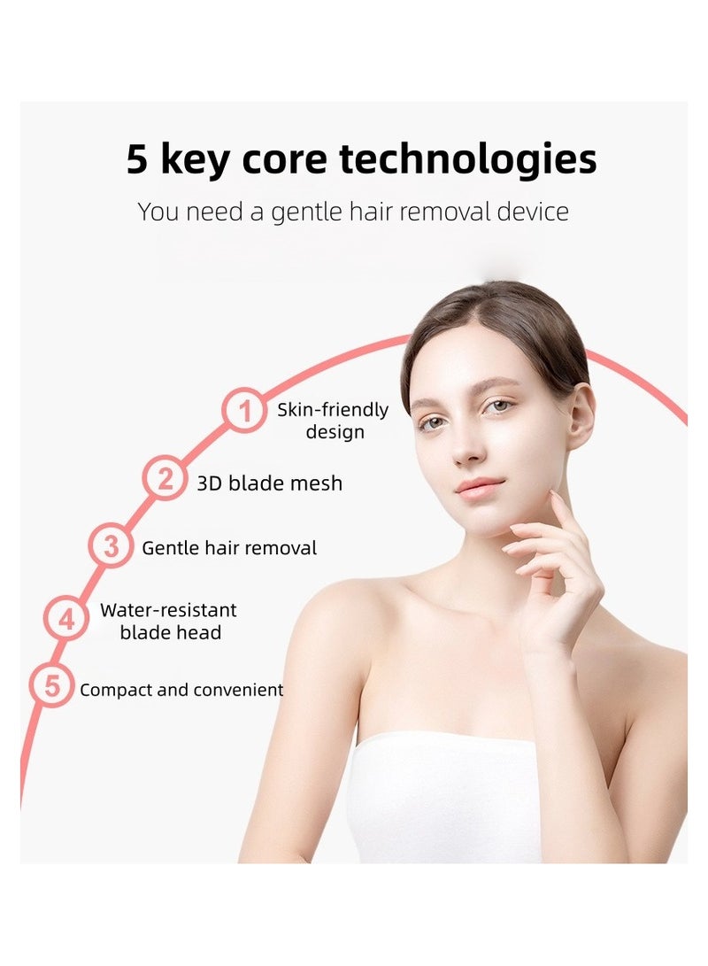 MARSKE جهاز إزالة الشعر المتكامل - جهاز إزالة الشعر بدقة صالون مع مقصات للحواجب والشارب | ذهب وردي - Image 5