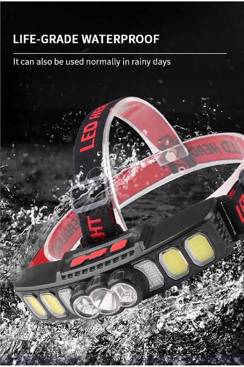 Naivete Multi Light Source USB Headlights red Light Power Display Small headlamp for Camping, patrolling, Searching, Searching, Night Fishing, Night Ridingshing, Night Riding (Headlamp HX-811) - Image 4