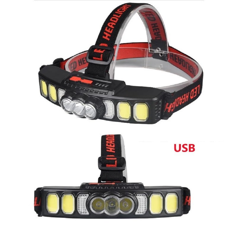 Naivete Multi Light Source USB Headlights red Light Power Display Small headlamp for Camping, patrolling, Searching, Searching, Night Fishing, Night Ridingshing, Night Riding (Headlamp HX-811) - Image 2