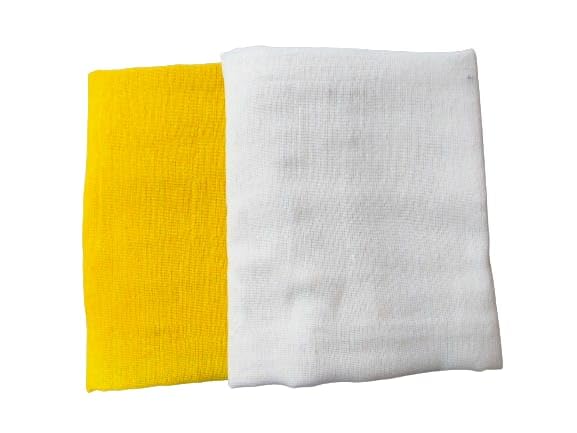 rdassociates rdasssociates ® Cotton Bath Gamcha, Traditional Indian Multipurpose Towel Yellow + White Pack of 2 - Image 5