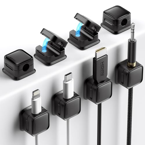 Costop 8 Pack Cord Organizer Holder,Costop Strong Adhesive Desk Cable Management Magnetic Easy Open,Organize Phone Charging Cords Wire Holder Organizer Neatly for Home,Office,Car,Desk,Nightstand - Image 1