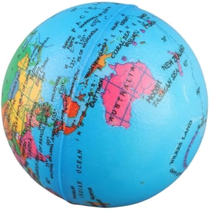 Eujgoov Globe Stress Ball, Globe Sponge Balls Focusing Developing Geographical Knowledge Learning for Early Education for Stress Relief - Image 3