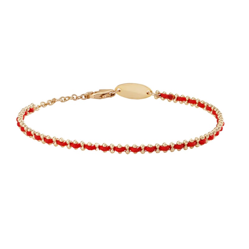 LEGENSTAR Gold Bracelet for Women 18K Gold Dainty Plated Lucky Bracelet for Women Handmade String Interwoven with Gold Chain Adjustable Length Simple Gold Bracelet Fashion Accessory - Image 1