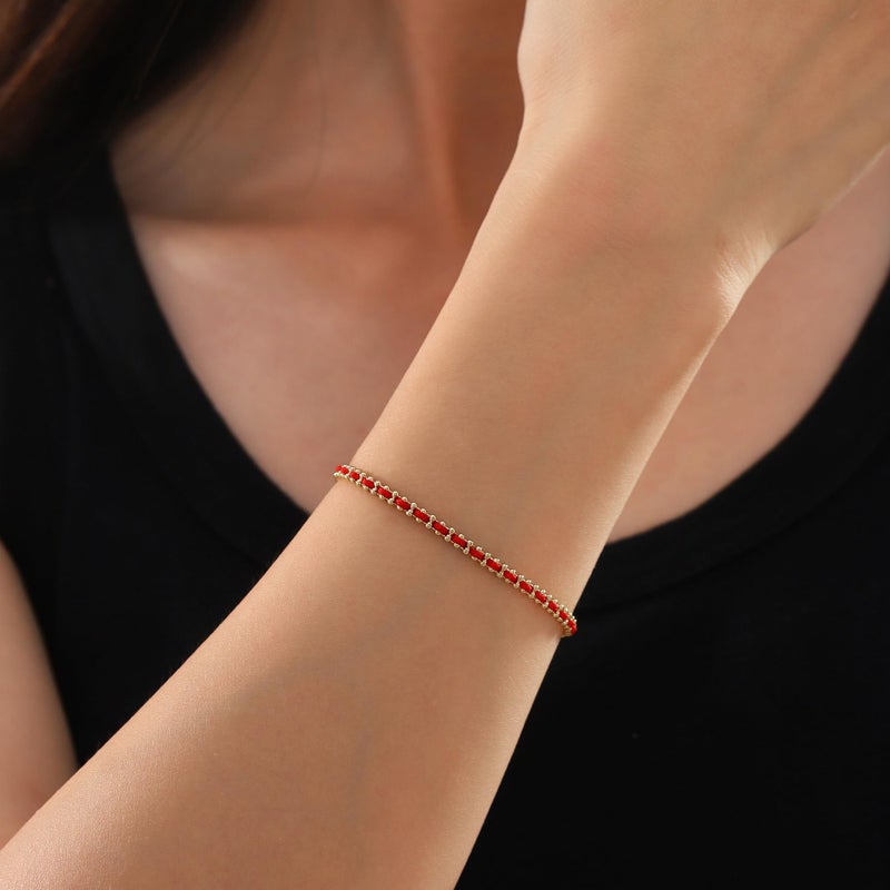 LEGENSTAR Gold Bracelet for Women 18K Gold Dainty Plated Lucky Bracelet for Women Handmade String Interwoven with Gold Chain Adjustable Length Simple Gold Bracelet Fashion Accessory - Image 5