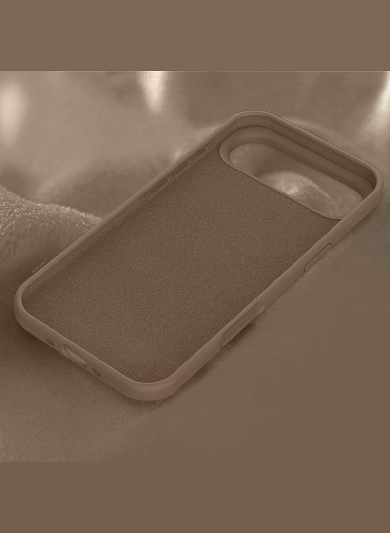 CATANES Liquid Silicone Protective Phone Case for iPhone 17 Air , Soft Anti-Scratch Microfiber Lining Utra Slim Drop Protection Phone Cover - Desert Titanium - Image 5