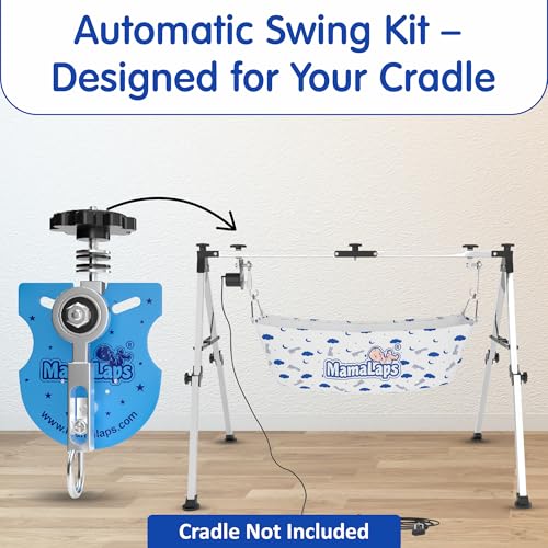 MamaLaps SS Folding Cradle Kit - Automatic Baby Cradle Swing Mechanism (Blue) - Steel Auto Ghodiya Kit (Cradle not Included)| Bedside Sleeper Bedside Baby bassinets Crib for Newborn - Blue Kit Only - Image 2