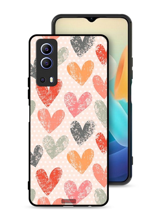 Tolwak Vivo Y72 5G Protective Case Cover Hearts Art - Image 1