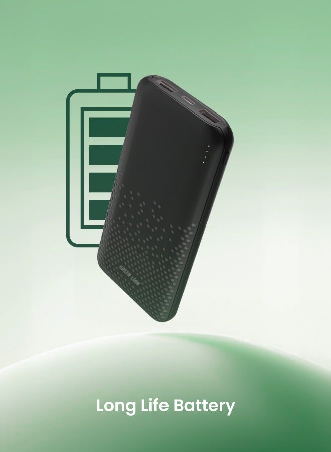 GREEN LION 2x Rome 10000mAh Dual USB-A Power Banks / Type-C & Micro Input / Long Life Battery / Charging Protection / ABS+PC Material - Black - Image 4